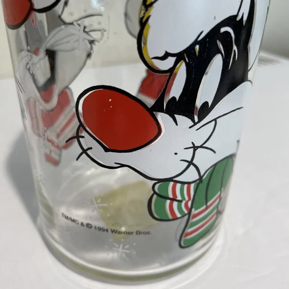 Anchor Hocking 1994 Warner Bros Christmas Canister Bugs Bunny Tweety Sylvester